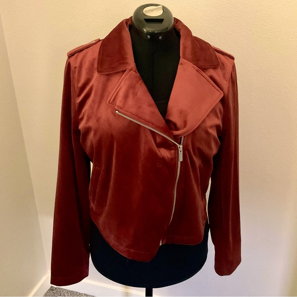 NWT Lauren Conrad Velvet Moto Jacket